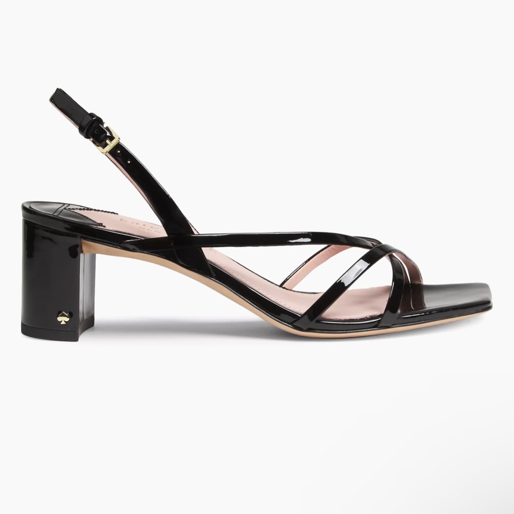NWT KATE SPADE NEW YORK Renee Patent Leather Block Heel Sandals